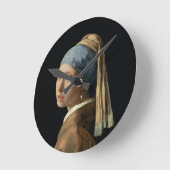 Meisje met parelaarde, c.1665-6 (olie op doek) ronde klok (Hoek)