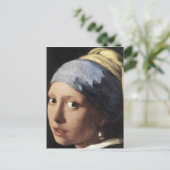 Meisje met parelaarde (detail) briefkaart (Staand voorkant)