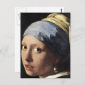 Meisje met parelaarde (detail) briefkaart (Voorkant / Achterkant)