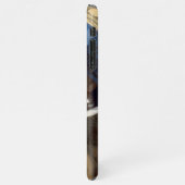 Meisje met parelmoer blazen roze bubble gum iPhone hoesje (Linkerkant)