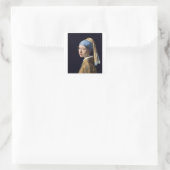 Meisje met parels - Johannes Vermeer Vierkante Sticker (Tas)