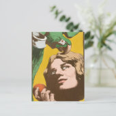 Meisje met Parrot Briefkaart (Staand voorkant)