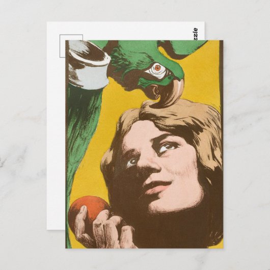 Meisje met Parrot Briefkaart (Voorkant / Achterkant)