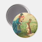 Meisje met  Pasen voor dollen en konijnen Magneet (Voorkant / Achterkant)
