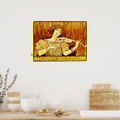 meisje met Paul Berthon Poster (Keuken)