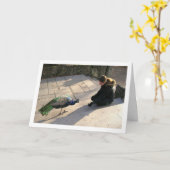 Meisje met pauw kaart (Gele Bloem)