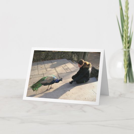 Meisje met pauw kaart (Voorkant)