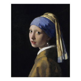 Meisje met Pearl die Johannes Vermeer Glossy verdr Poster