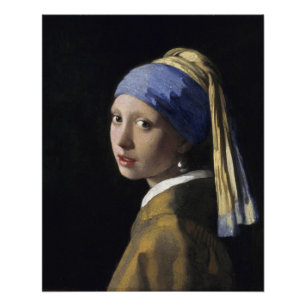 Meisje met Pearl die Johannes Vermeer Glossy verdr Poster
