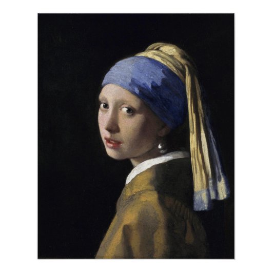 Meisje met Pearl die Johannes Vermeer Glossy verdr Poster (Voorkant)