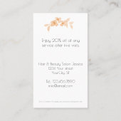  meisje met perzik waterverf rozen-Floral Klantenkaartje (Achterkant)