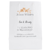  meisje met perzik waterverf rozen-Floral Medium Cadeauzakje (Achterkant)