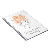  meisje met perzik waterverf rozen-Floral Notitieboek (Rechterzijde)