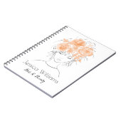  meisje met perzik waterverf rozen-Floral Notitieboek (Linkerzijde)