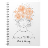  meisje met perzik waterverf rozen-Floral Notitieboek (Voorkant)