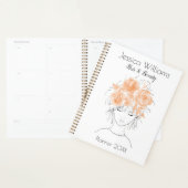  meisje met perzik waterverf rozen-Floral Planner (Display)