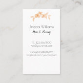  meisje met perzik waterverf rozen-Floral Visitekaartje (Achterkant)