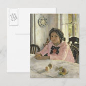 Meisje met perziken, 1887 briefkaart (Voorkant / Achterkant)