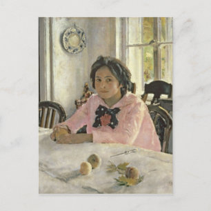 Meisje met perziken, 1887 briefkaart