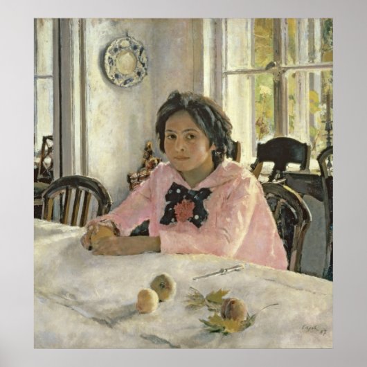 Meisje met perziken, 1887 poster (Voorkant)