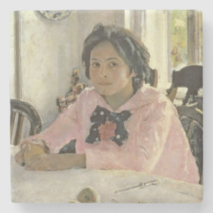 Meisje met perziken, 1887 stenen onderzetter