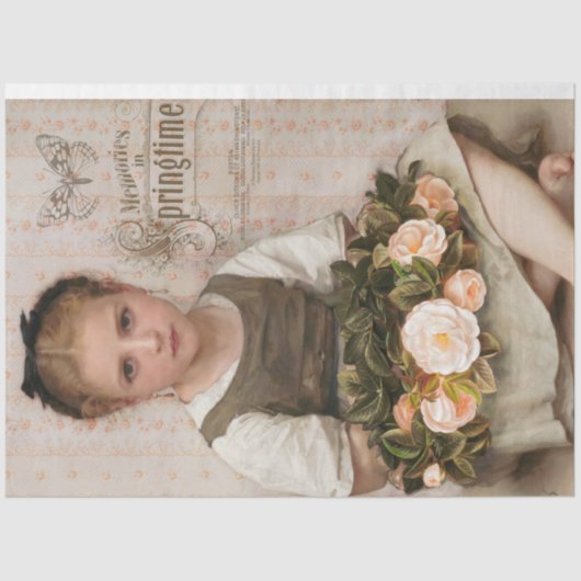 meisje met perzikenRozen ontkoppelen Tissuepapier (Voorkant)