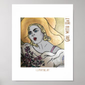 Meisje met Pet afdrukken en poster (Voorkant)