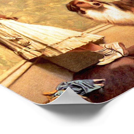 Meisje met Pet Sheltie: "Een speciale leider" Poster (Hoek)