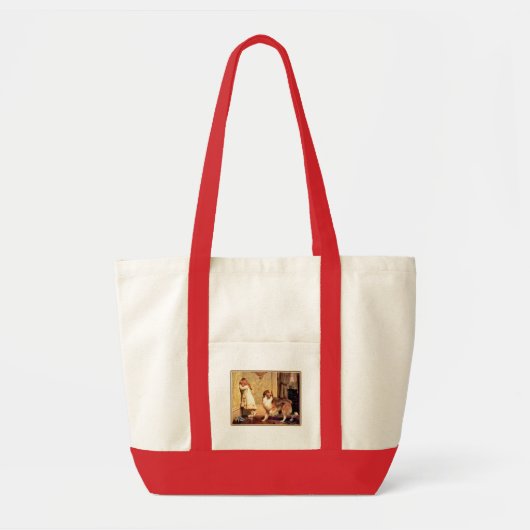 Meisje met Pet Sheltie Tote Bag (Voorkant)