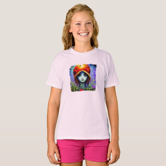 Meisje met pet van ladybug t-shirt (Voorkant volledig)