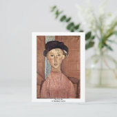 Meisje met Pet van Modigliani Amedeo Briefkaart (Staand voorkant)