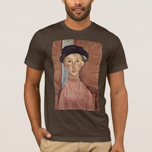 Meisje met Pet van Modigliani Amedeo T-shirt (Voorkant)