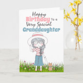 Meisje met pet wandelhondenpark kaart (Gele Bloem)