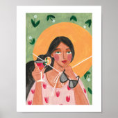 Meisje met petten zonnebril poster (Voorkant)