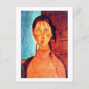 Meisje met pigtails, Modigliani Briefkaart