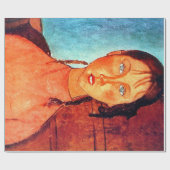 Meisje met pigtails, Modigliani Cadeaupapier (Vlak)