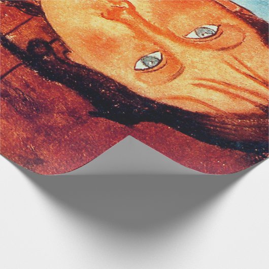 Meisje met pigtails, Modigliani Cadeaupapier (Hoek)