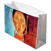 Meisje met pigtails, Modigliani Groot Cadeauzakje (Achterkant Gekanteld)