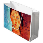 Meisje met pigtails, Modigliani Groot Cadeauzakje (Voorkant Gekanteld)