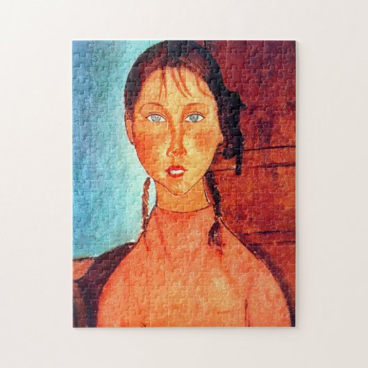 Meisje met pigtails, Modigliani Legpuzzel (Verticaal)
