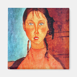Meisje met pigtails, Modigliani Magneet