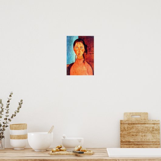 Meisje met pigtails, Modigliani Poster (Keuken)