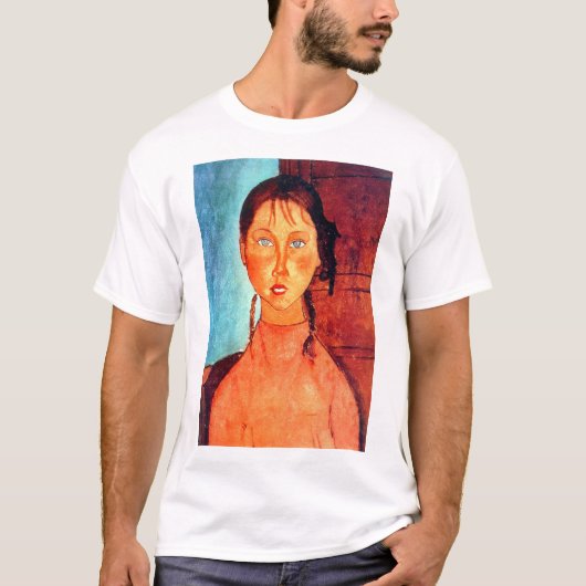 Meisje met pigtails, Modigliani T-shirt (Voorkant)