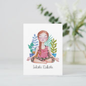 Meisje met Planten Briefkaart (Staand voorkant)