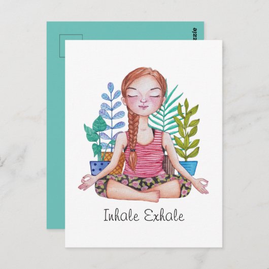 Meisje met Planten Briefkaart (Voorkant / Achterkant)