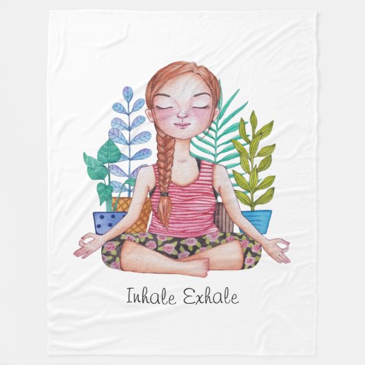 Meisje met Planten Fleece Deken (Voorkant)