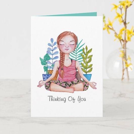 Meisje met Planten Kaart (Gele Bloem)