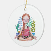 Meisje met Planten Keramisch Ornament (Links)