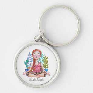 Meisje met Planten Sleutelhanger