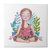 Meisje met Planten Tegeltje (Voorkant)